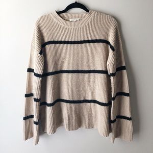 Promesa Tan & Black Stripe Sweater